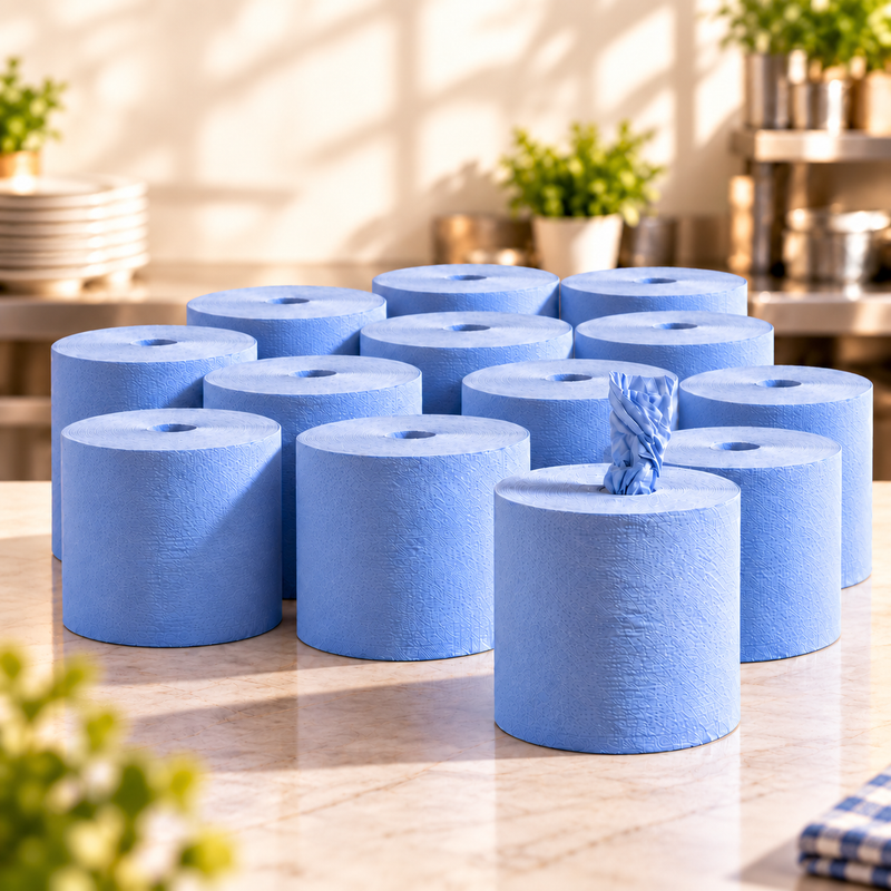 BLUE CENTRE FEED ROLL – 150 METER (PACK OF 12)
