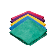 Set of colorful folded cloths on a white background